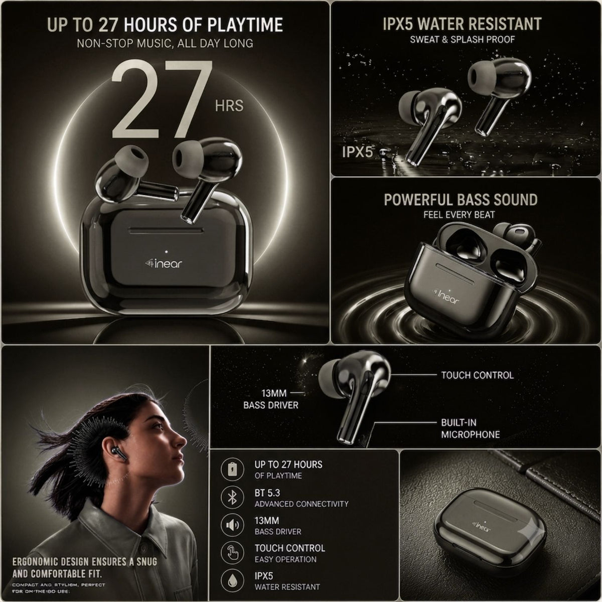 Inear T2 Plus Wireless Earbuds