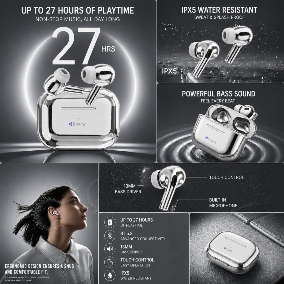 Inear T2 Plus Wireless Earbuds