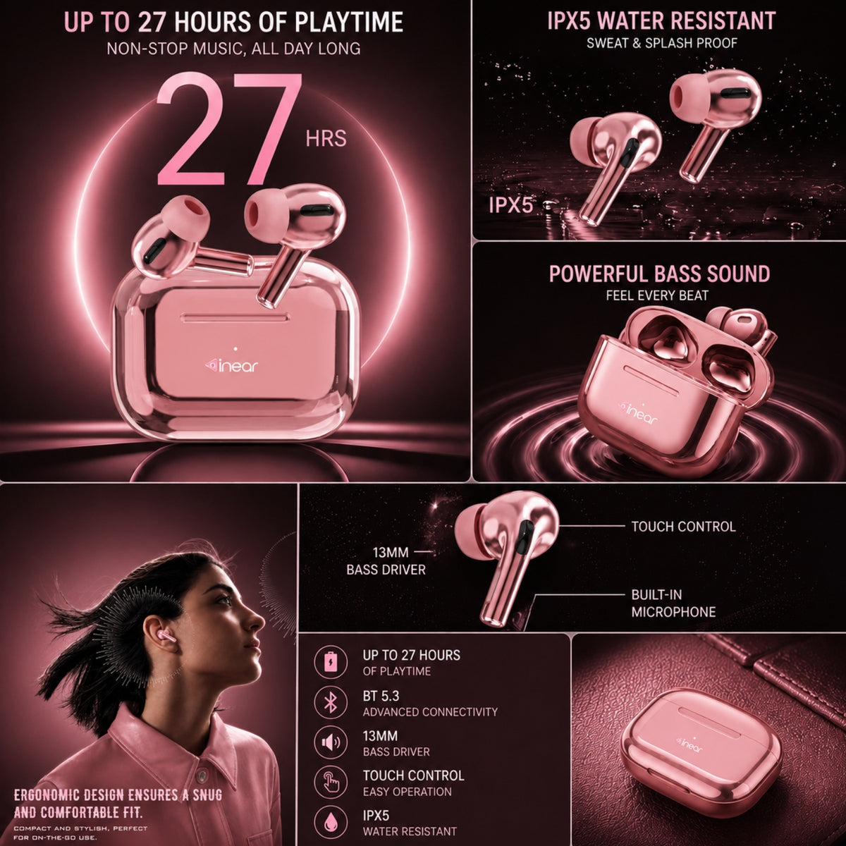Inear T2 Plus Wireless Earbuds